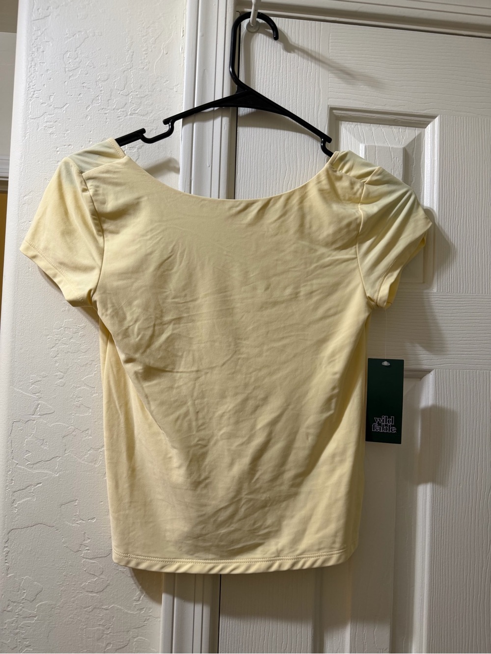 wild fable light yellow scoop neck short sleeve tee